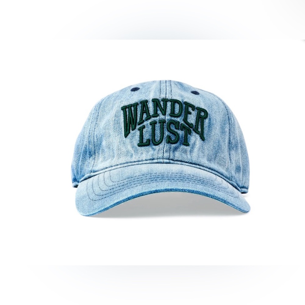 Time and Tru Wanderlust‎ Denim Baseball Cap Women Adjustable Strap Hat NWT